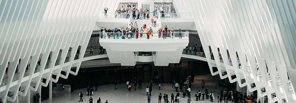 Large room with people