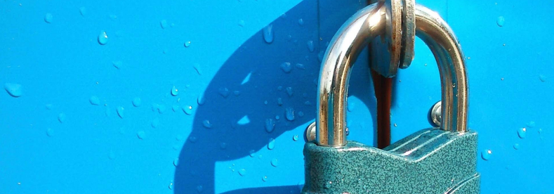blue doors with lock