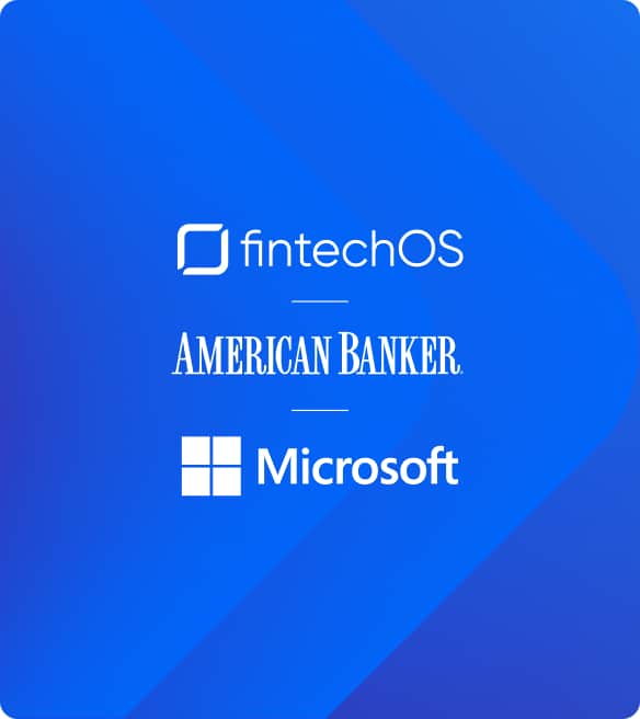 FintechOS, Microsoft, American Banker logo lockup