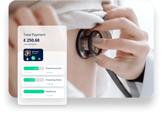 Health insurance screen FintechOS platform