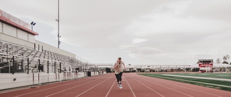 Man running on track
